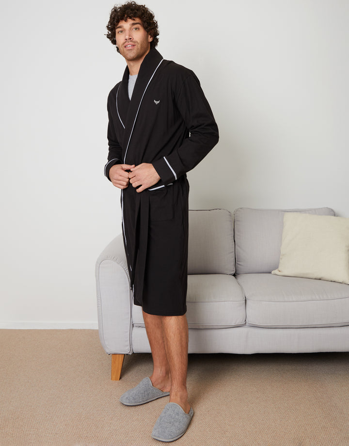 Black Lightweight Dressing Gown
