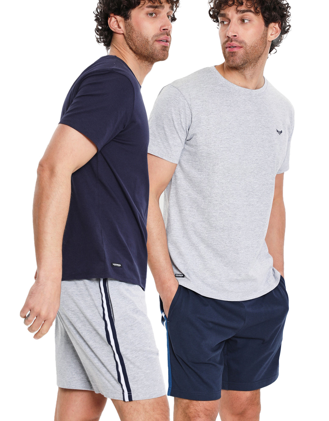 Navy & Grey Marl Jogger Style Loungewear Shorts (2 Pack)