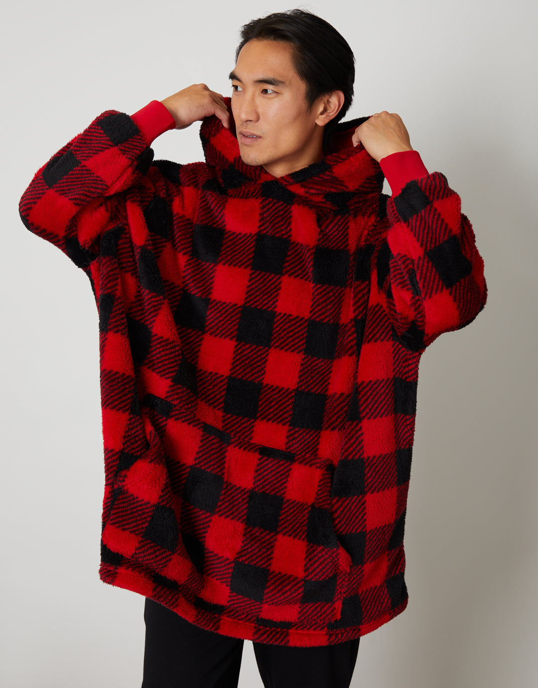 Red Check Borg Oversized Hoodie
