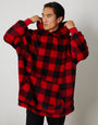 Red Check Borg Oversized Hoodie