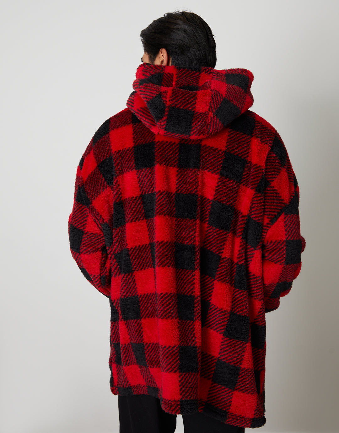Red Check Borg Oversized Hoodie