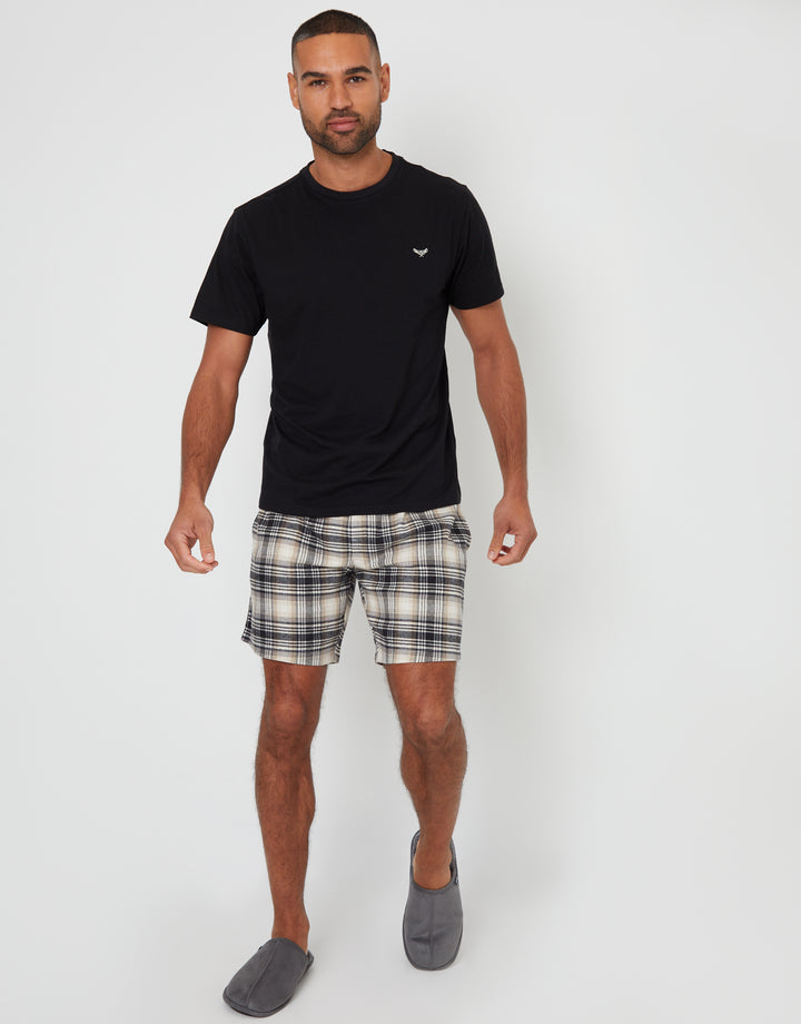 Black Check Shortie Pyjamas (2-Piece Set)