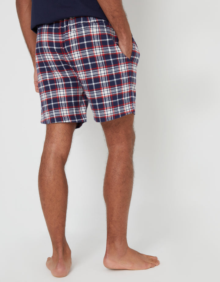 Check Brushed Cotton Flannel Lounge Shorts (2 Pack)