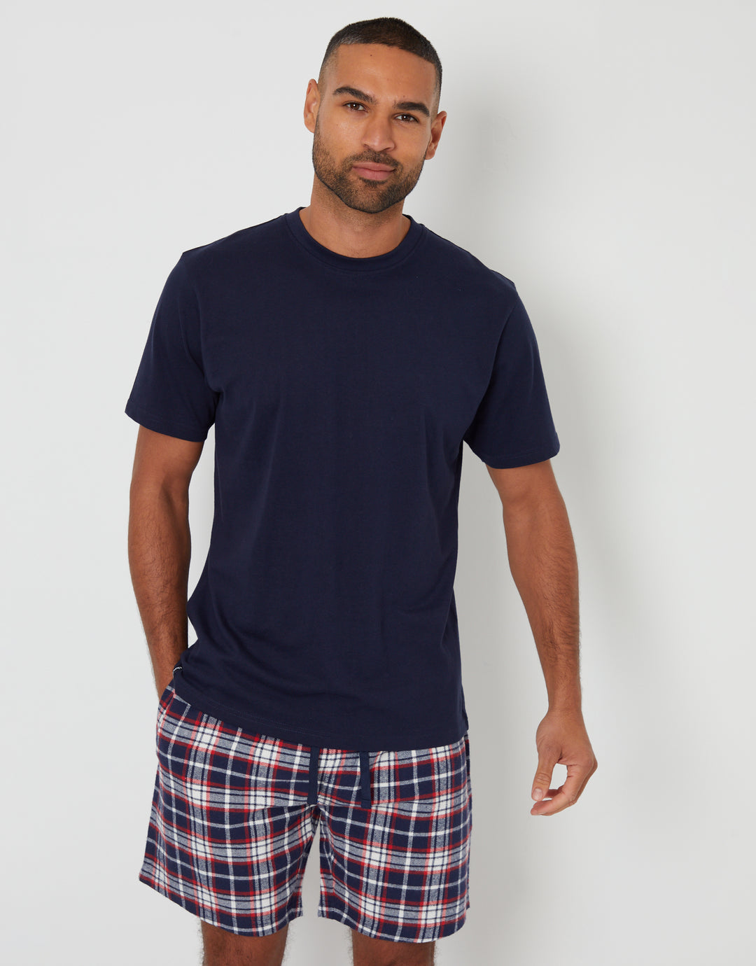 Check Brushed Cotton Flannel Lounge Shorts (2 Pack)