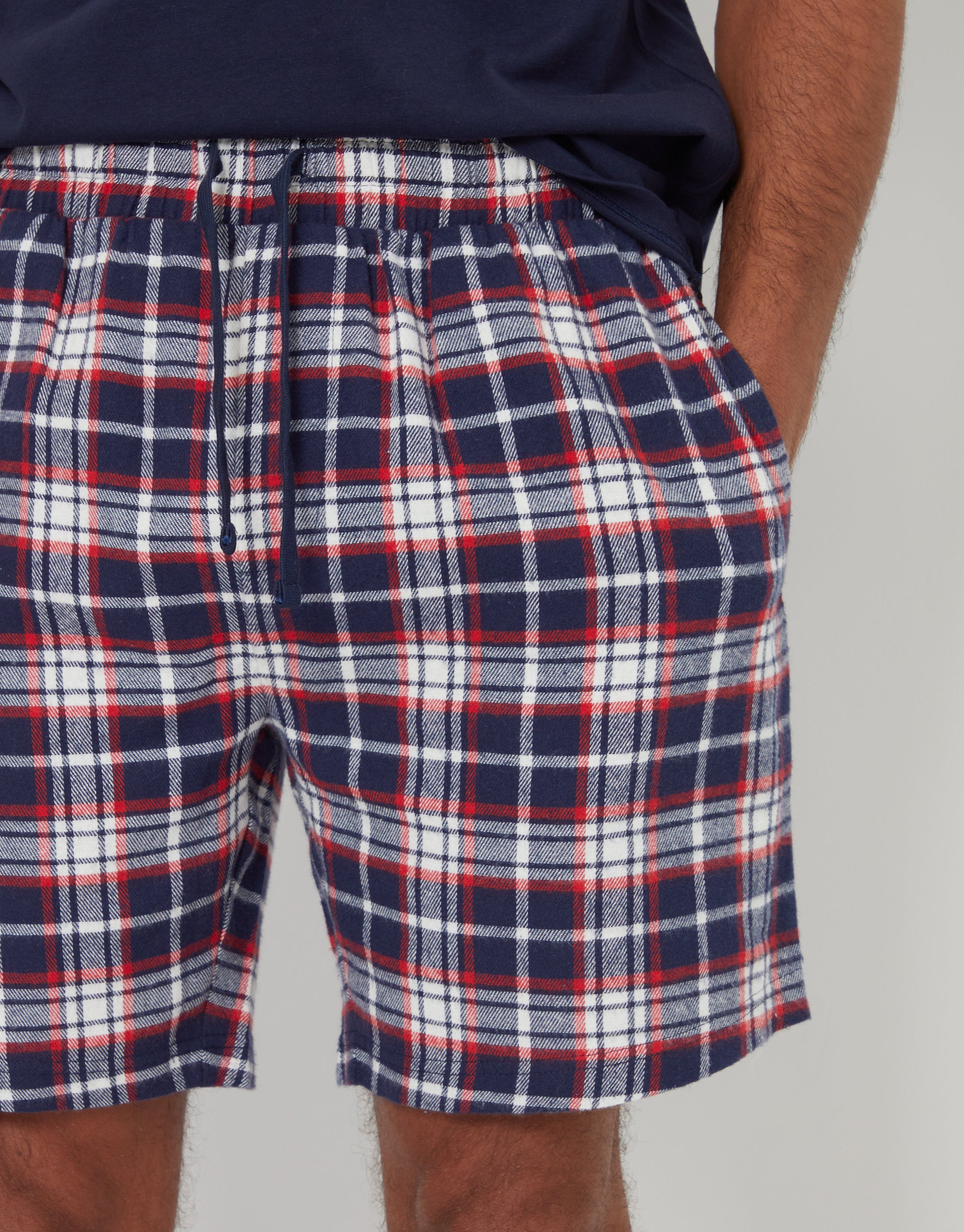 Threadbare Men's Check Brushed Cotton Flannel Lounge Shorts (2 Pack)