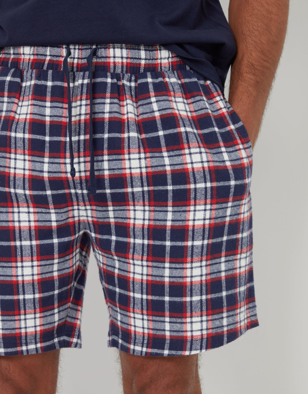 Check Brushed Cotton Flannel Lounge Shorts (2 Pack)