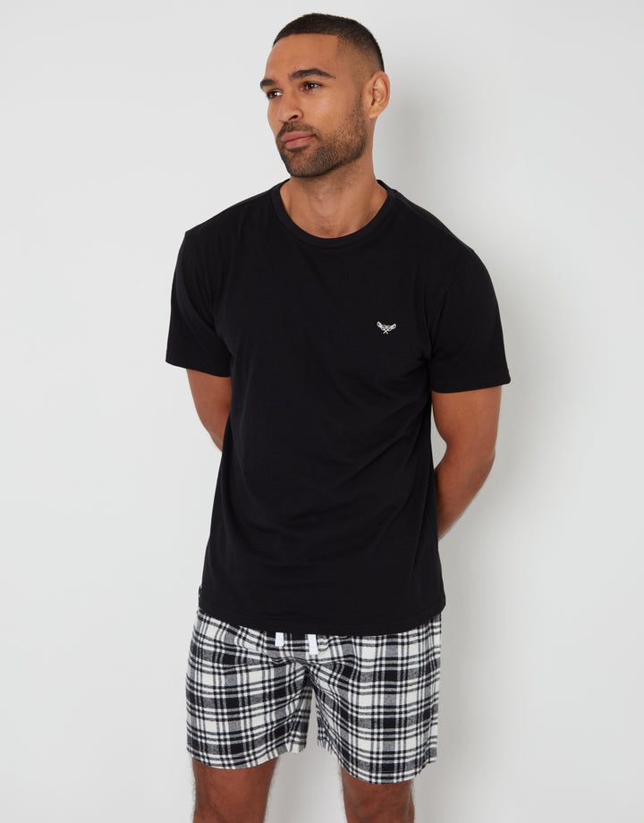 Check Brushed Cotton Flannel Lounge Shorts (2 Pack)