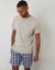 Stone & Blue Check Short Sleeve Pyjamas (2-Piece Set)