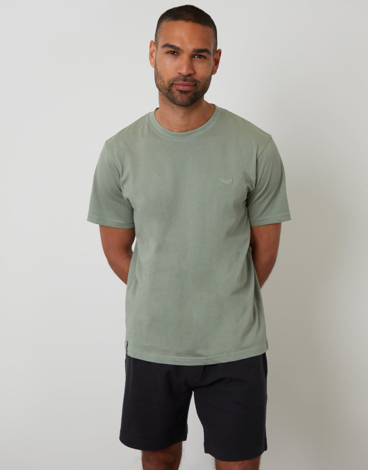 Sage Green Textured Short Pyjamas (2-Piece Set)