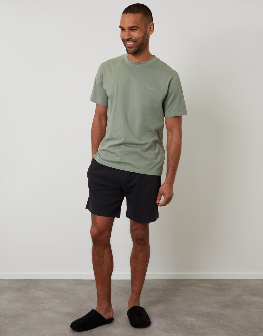 Sage Green Textured Short Pyjamas (2-Piece Set)