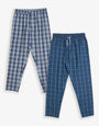 Blue Check Cotton Lounge Pants (2 Pack)