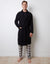 Black Waffle Fleece Dressing Gown