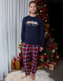 Navy Christmas Dog Graphic Print Long Pyjamas (2-Piece Set)