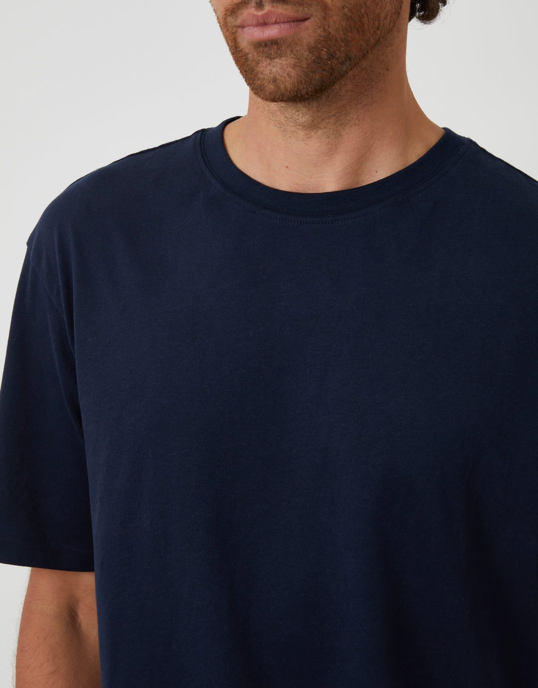 Navy Relaxed Fit Peached Cotton Shortie Lounge Set (2-Piece Set)