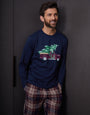 Navy Christmas Truck Graphic Long Pyjamas (2-Piece Set)