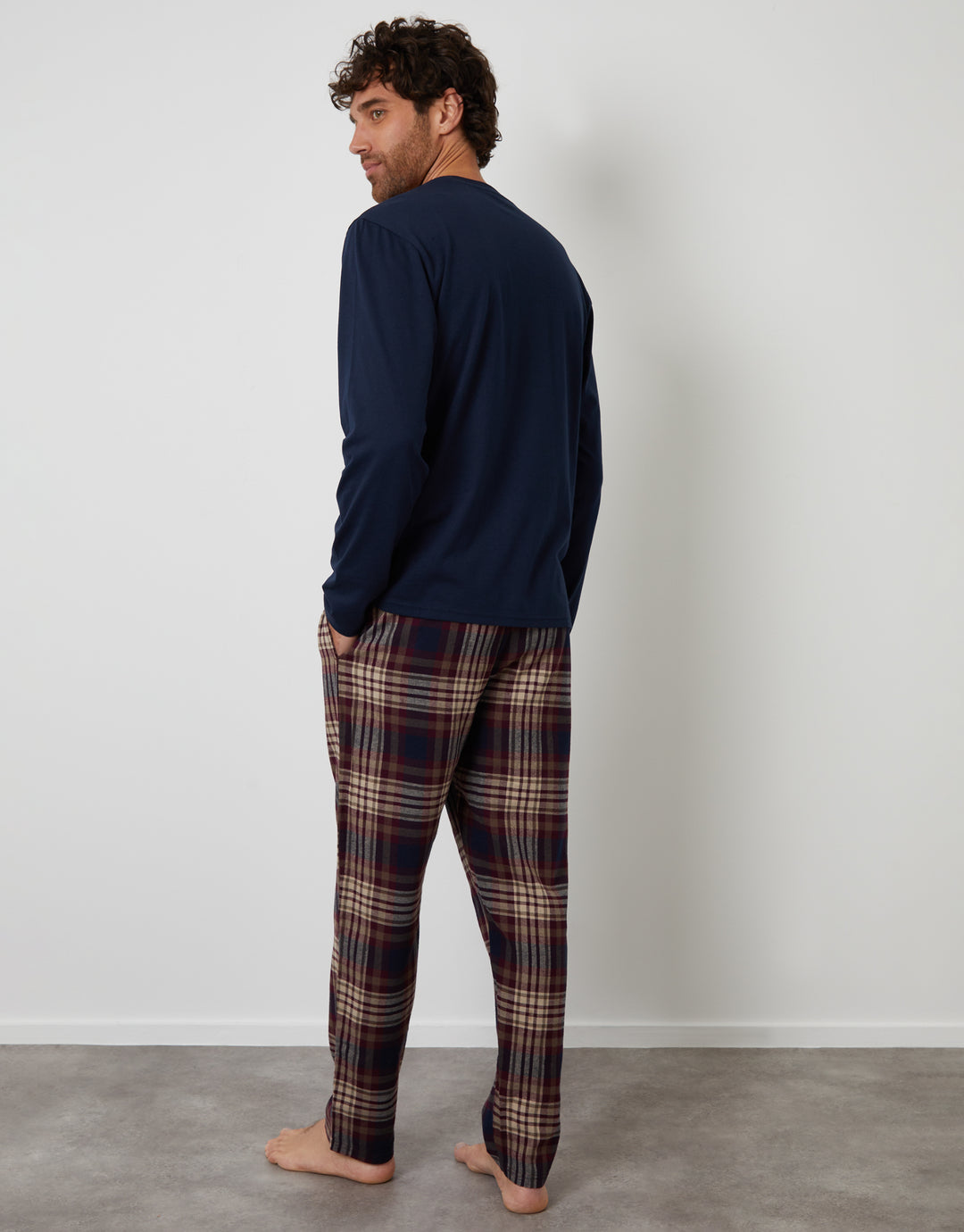 Navy Christmas Truck Graphic Long Pyjamas (2-Piece Set)