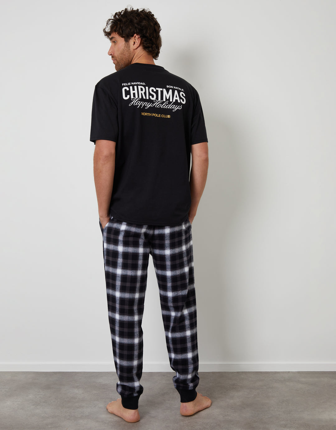 Black Christmas Graphic Check Pyjamas (2-Piece Set)