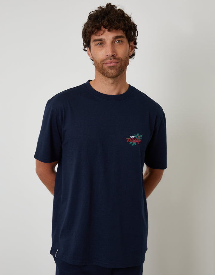 Navy Christmas Graphic Lounge Set (2-Piece Set)