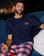 Navy Check Christmas Graphic Pyjamas (2-Piece Set)