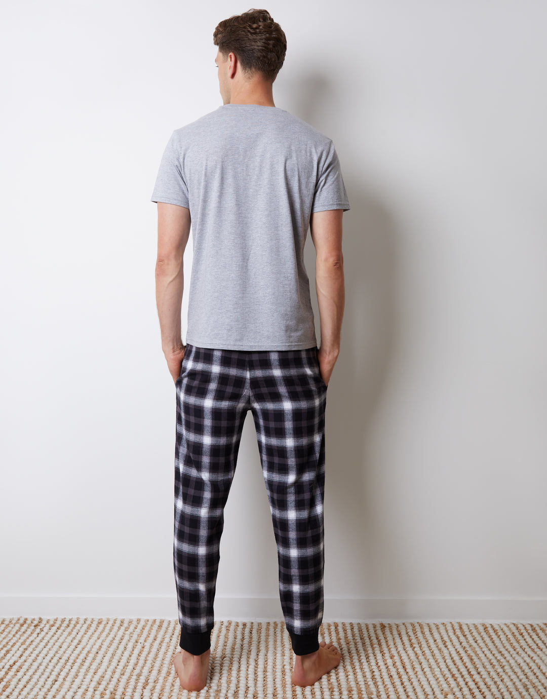 Grey Marl Check Pyjamas (2-Piece Set)