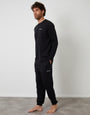 Black Sweatshirt & Jogger Lounge Set (2-Piece Set)