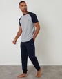 Navy Raglan Short Sleeve Lounge Set
