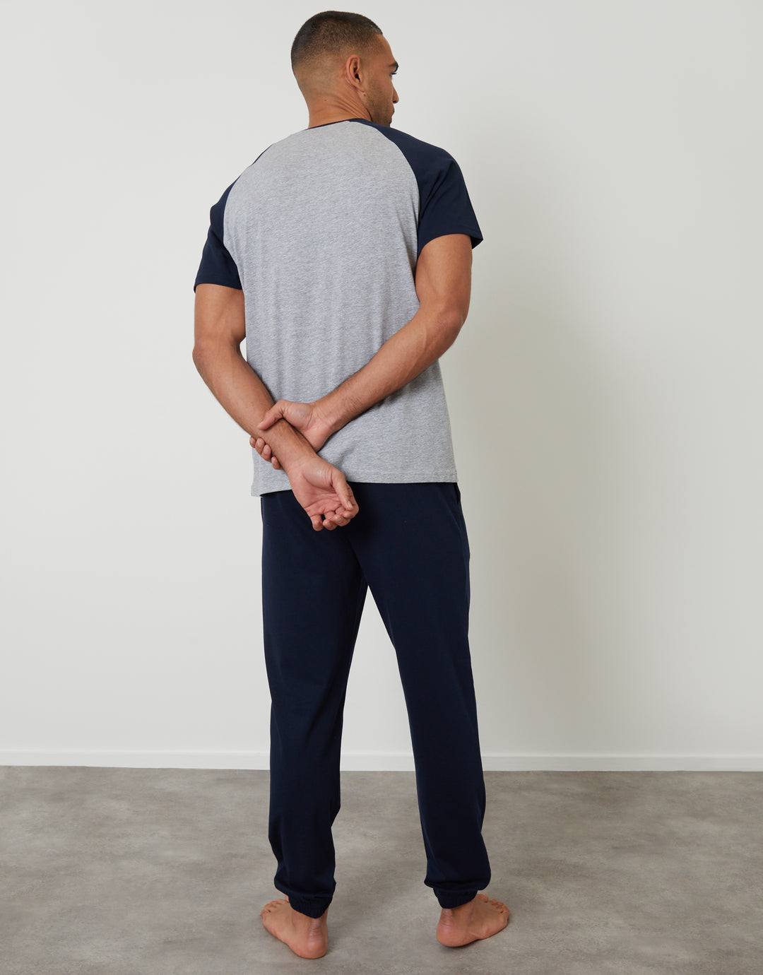 Navy Raglan Short Sleeve Lounge Set