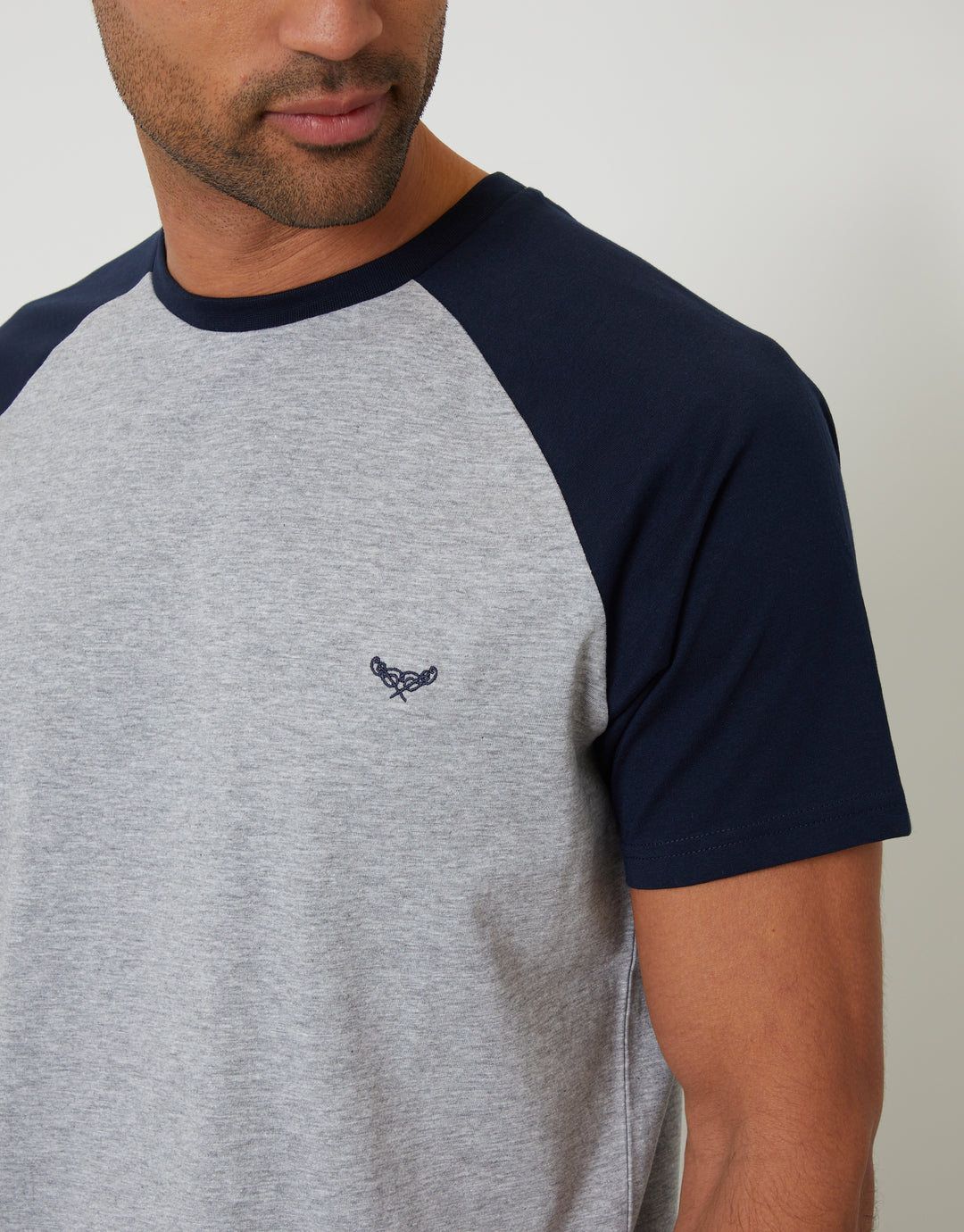 Navy Raglan Short Sleeve Lounge Set