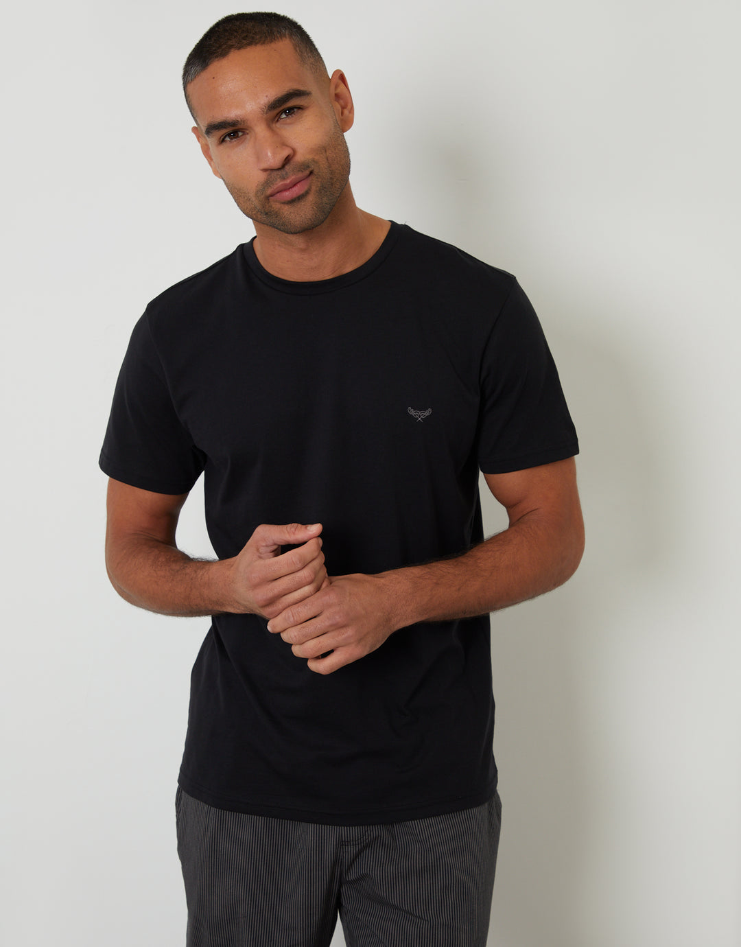 Black Stripe T-Shirt & Bottoms Pyjama Set