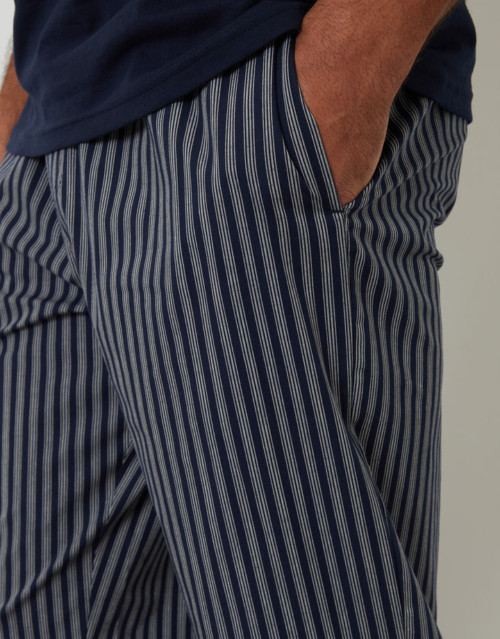 Navy Stripe T-Shirt & Bottoms Pyjama Set