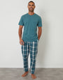 Teal Green Check T-Shirt & Bottoms Pyjama Set