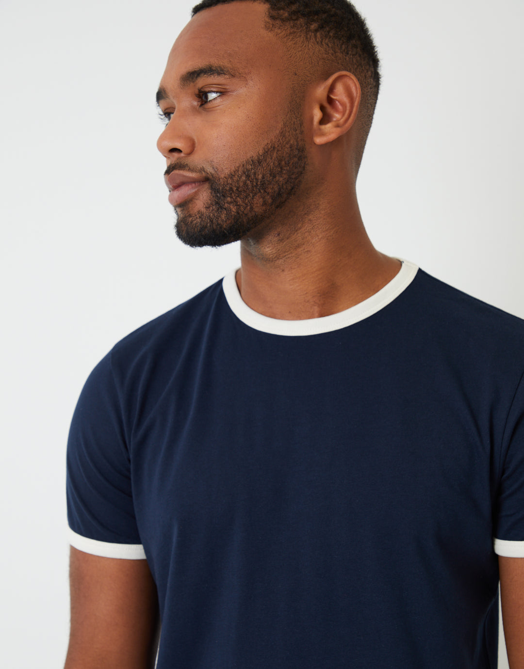 Navy Contrast Binding Short Lounge Set