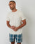 T-Shirt & Shorts Pyjama Set in Ecru & Blue Check