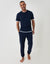 Cotton Mock Layer Pyjama Set in Navy
