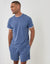 Cotton Mock Layer Short Pyjama Set in Denim Blue