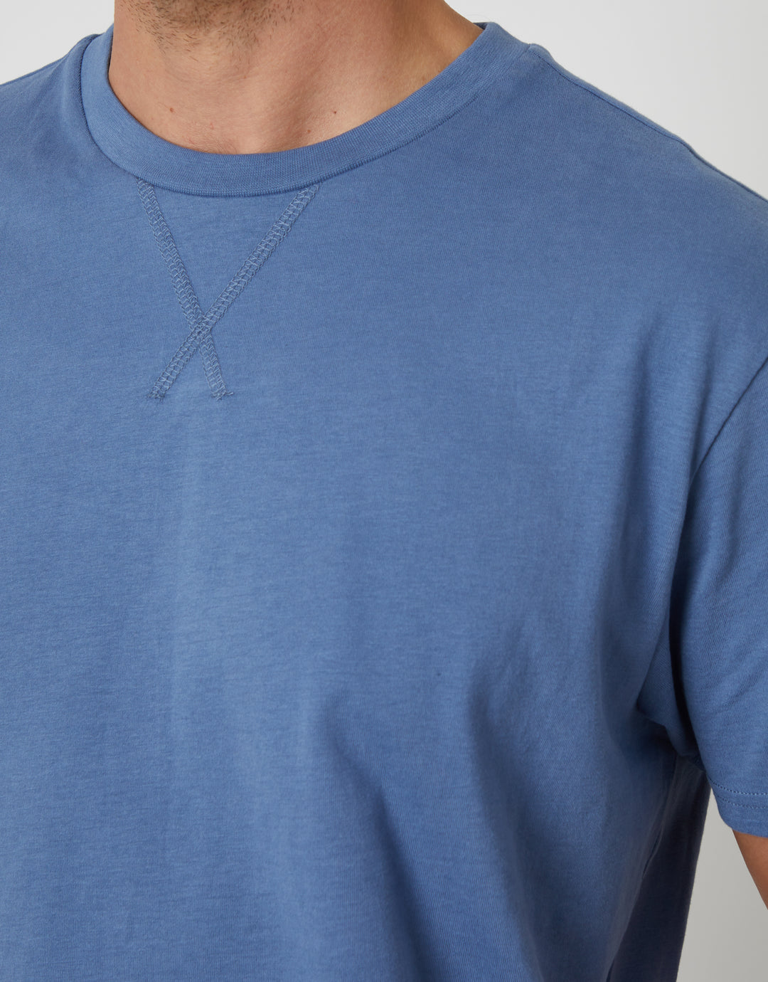 Denim Blue Peached Cotton Pyjama Set (2-Piece Set)