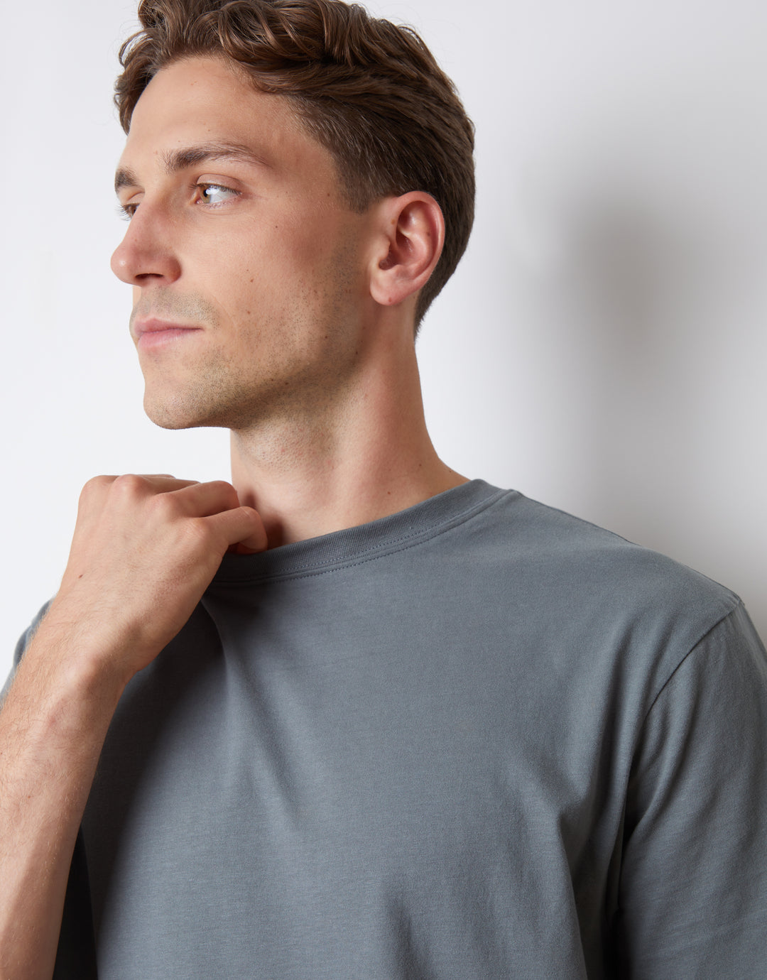 Blue Relaxed Fit Peached Cotton Shortie Lounge Set (2-Piece Set)