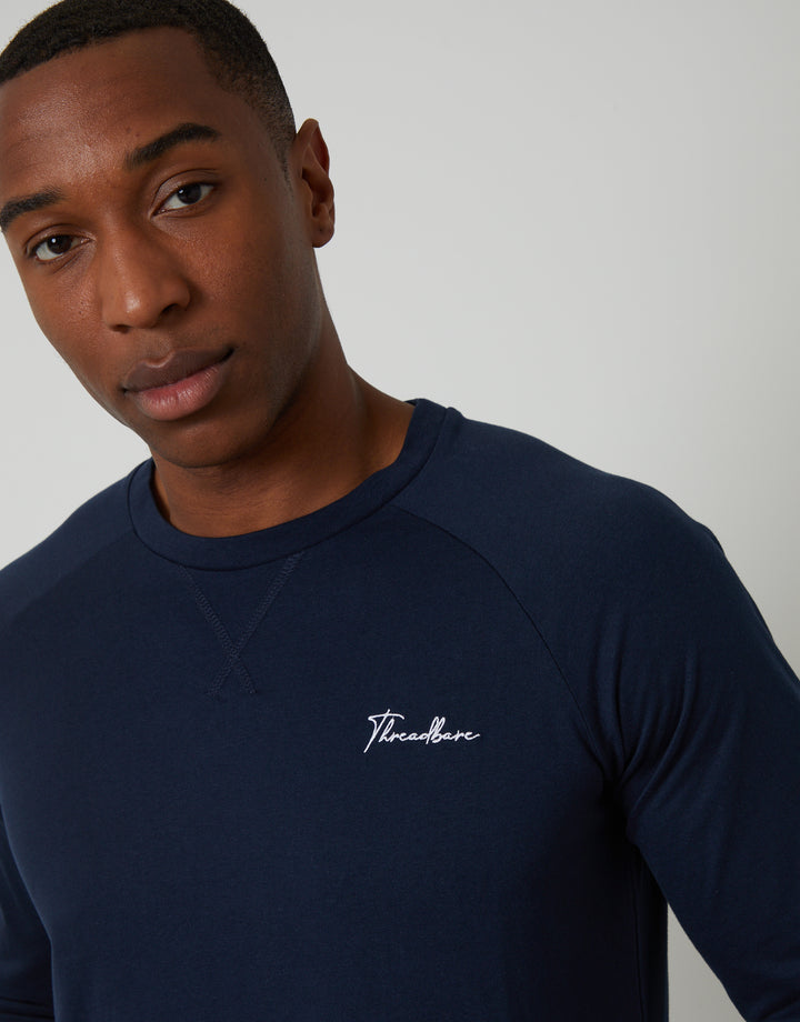 Navy Sweatshirt & Jogger Lounge Set (2-Piece Set)