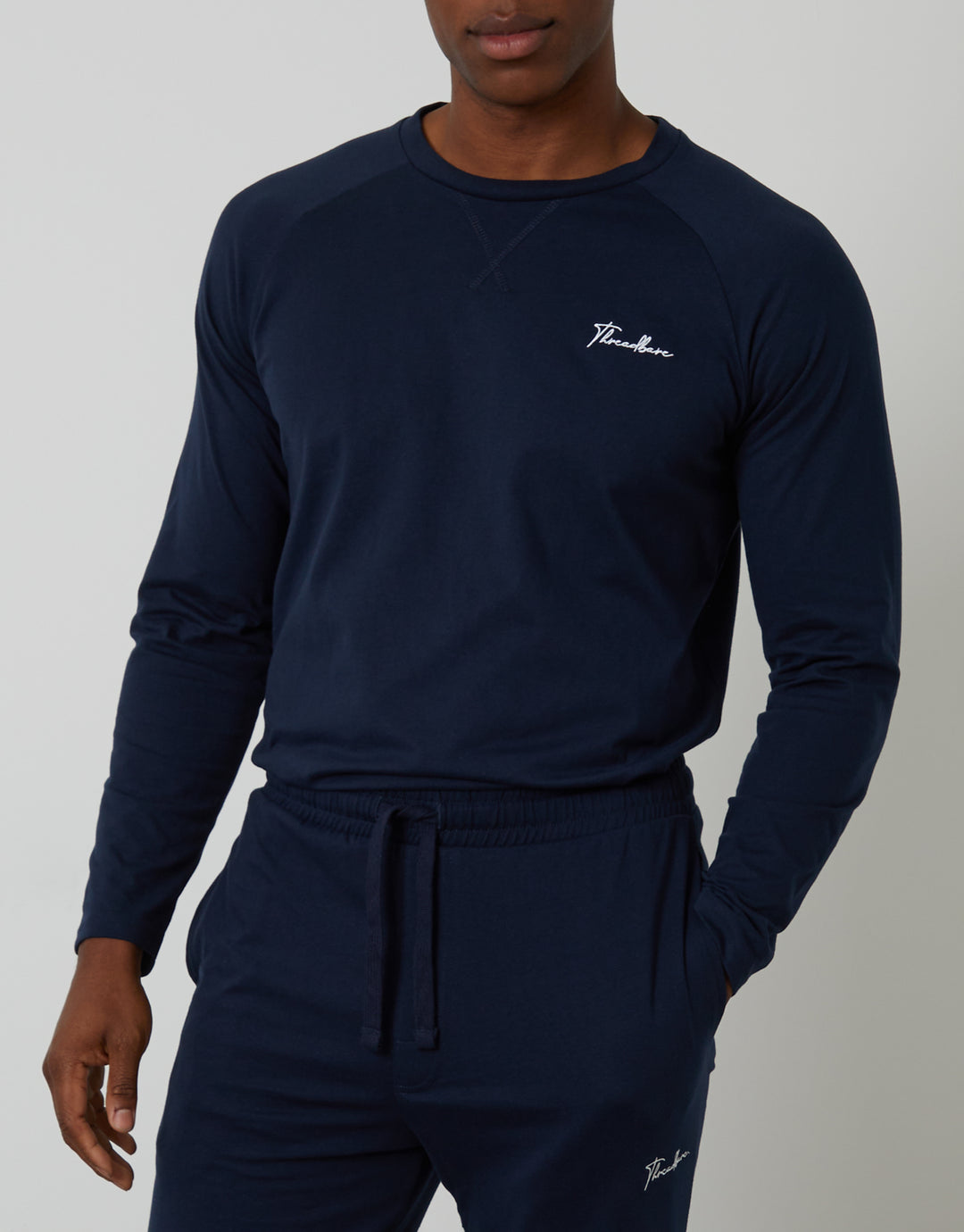 Navy Sweatshirt & Jogger Lounge Set (2-Piece Set)