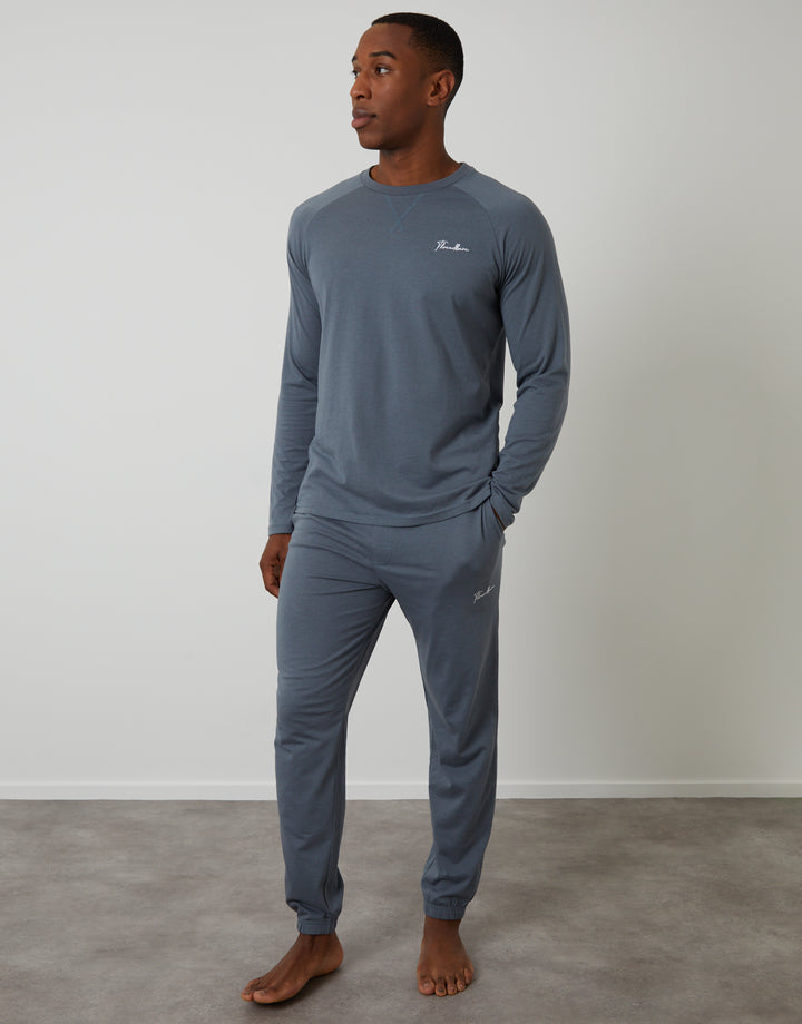 Blue Sweatshirt & Jogger Lounge Set (2-Piece Set)