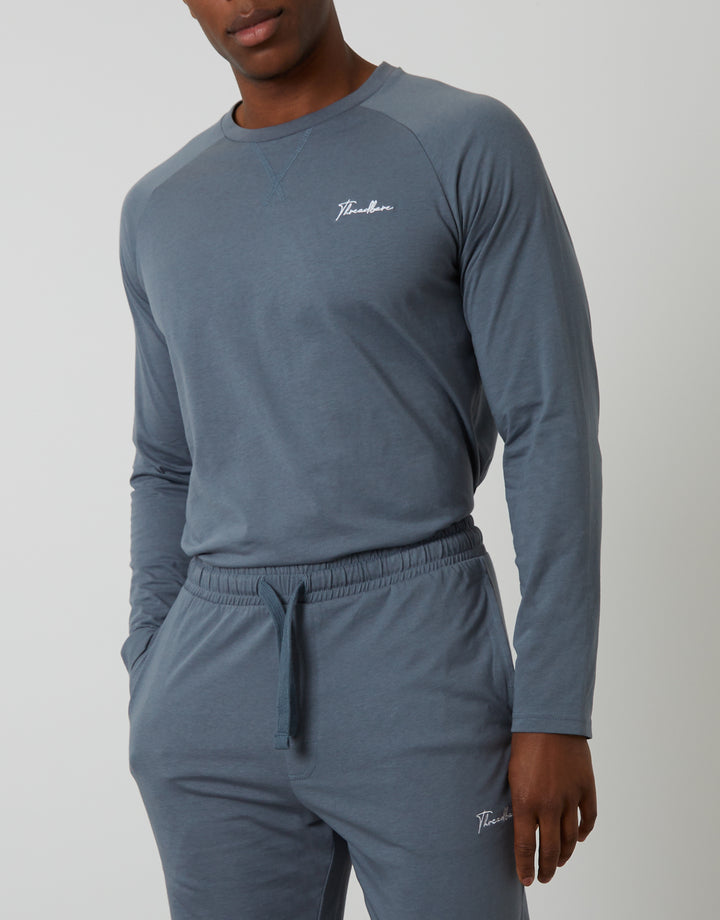 Blue Sweatshirt & Jogger Lounge Set (2-Piece Set)