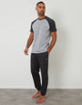 Grey Raglan Short Sleeve Lounge Set