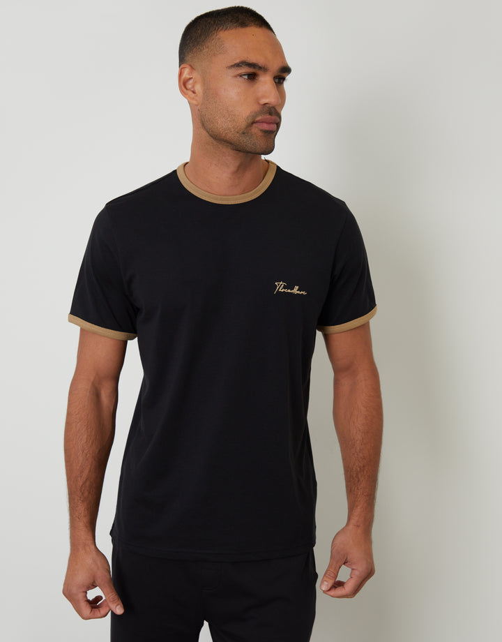 Black Contrast Binding Lounge Set