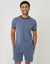 Contrast Binding Short Lounge Set in Blue