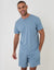 Grandad Top & Shorts Pyjama Set in Blue