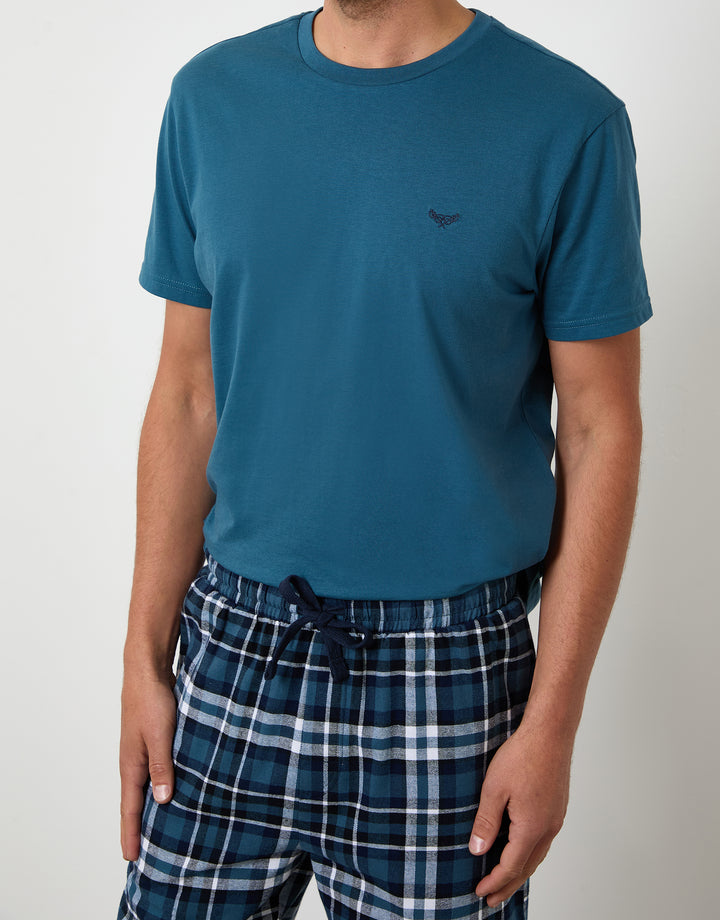 Teal Green Check Pyjamas (2-Piece Set)