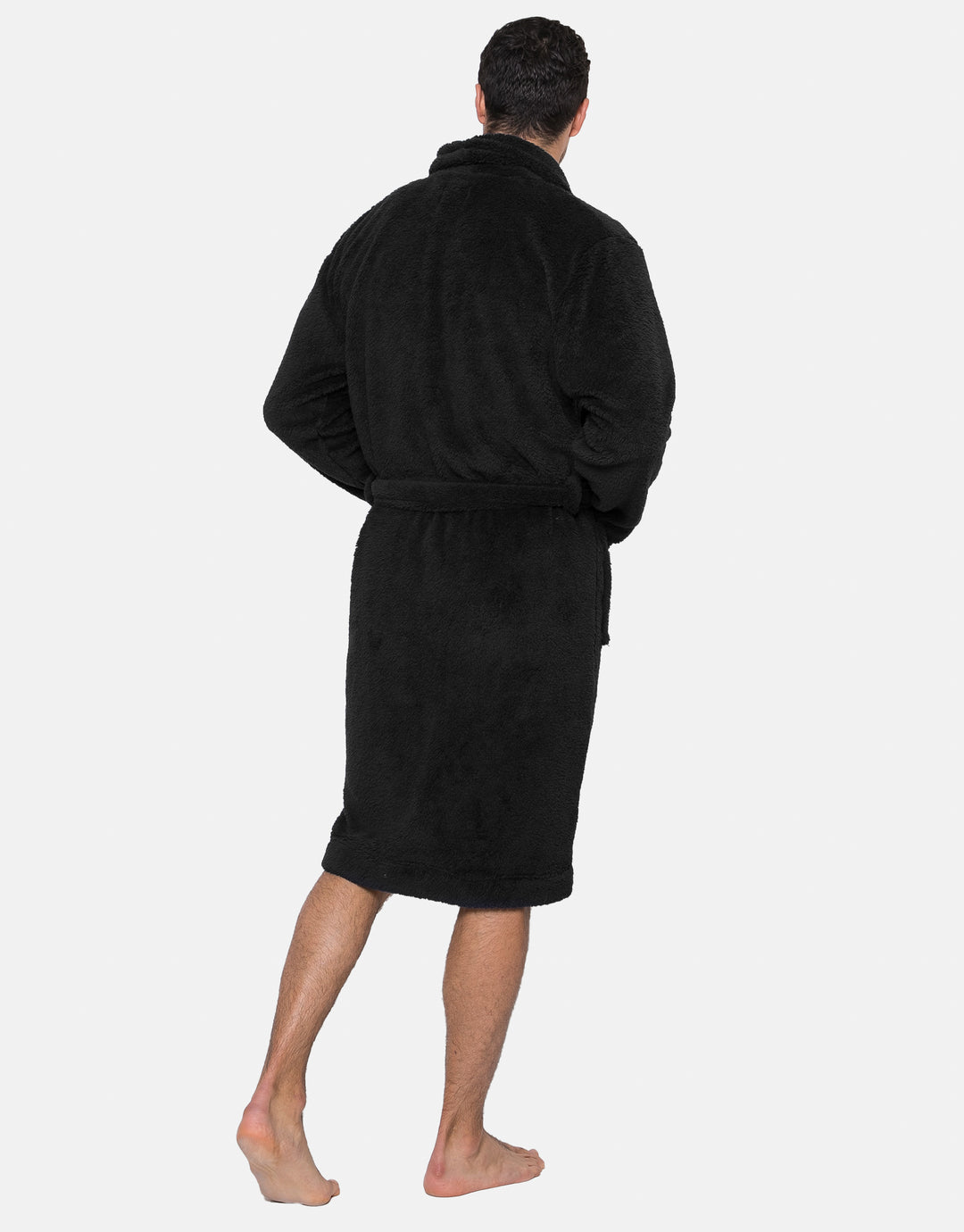 Threadbare Men's Black Borg Dressing Gown