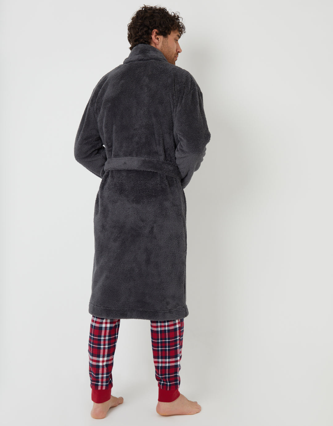 Charcoal Grey Borg Dressing Gown