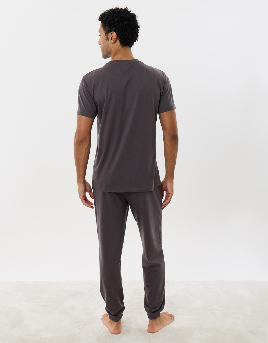 T-Shirt & Cuffed Joggers Lounge Set in Slate Grey