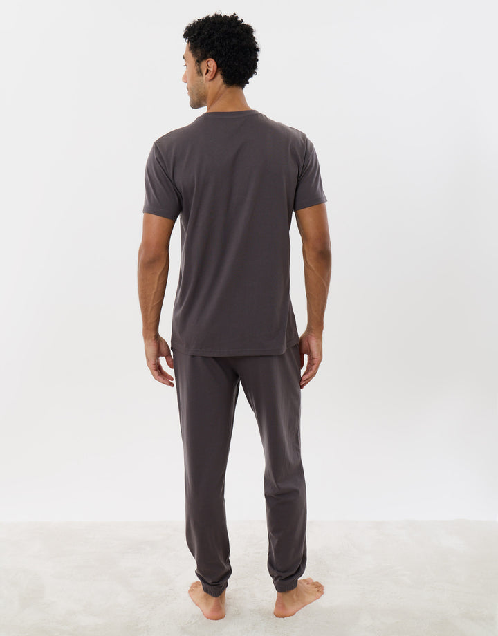 T-Shirt & Cuffed Joggers Lounge Set in Slate Grey